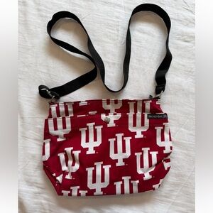 Red and White Crossbody Bag with IU Logo